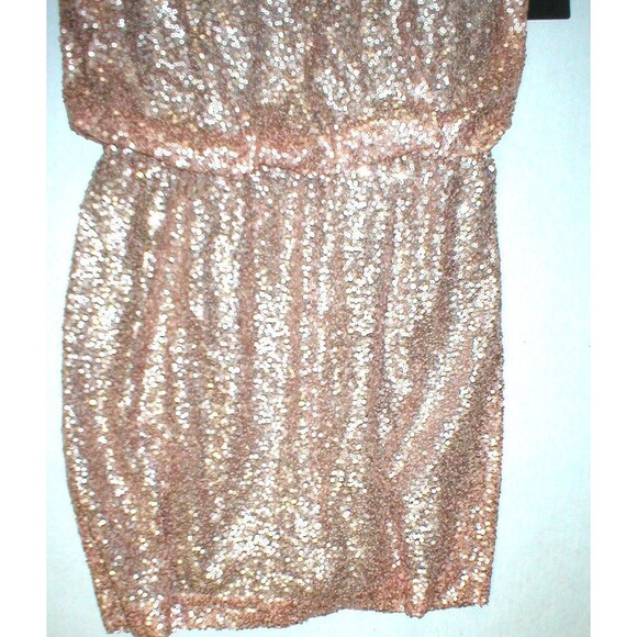 New Womens NWT Designer Robert Rodriquez Sequin Dress 6 Blush Rose Gold Blouson - Picture 5 of 9